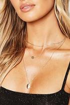 Boohoo Delicate Chain Textured Coin Layered Necklace