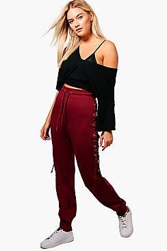 Boohoo Beth Lace Up Loopback Joggers