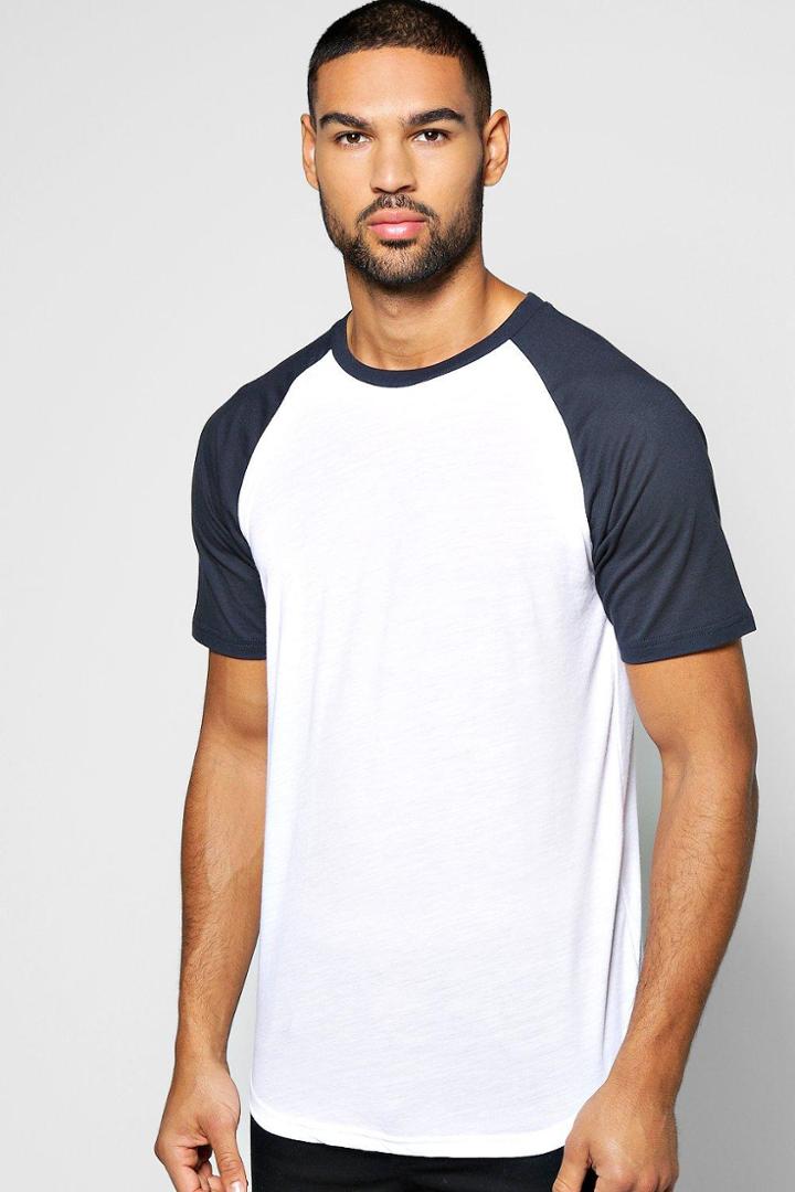Boohoo Short Sleeve Raglan T Shirt Navy