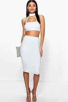 Boohoo Paige Choker Bandeau Cut Out Waist Midi Dress