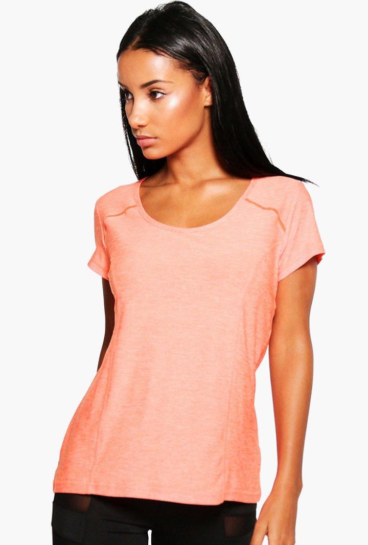 Boohoo Sophia Fit Seamless Running Tee Orange