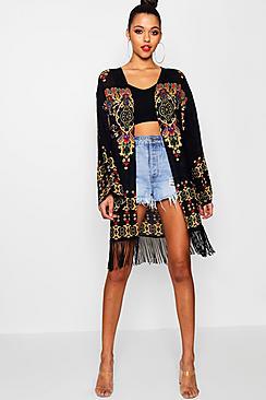 Boohoo Tall Rosie Printed Kimono