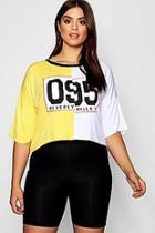 Boohoo Plus Spliced Cropped T-shirt