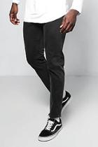 Boohoo Tapered Fit Charcoal Denim Jeans In 11oz