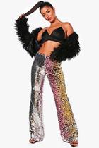 Boohoo Scarlett Ombre Sequin Wide Leg Trousers