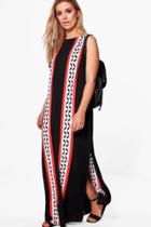 Boohoo Plus Anne Split Front Column Maxi Dress Black