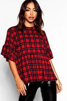 Boohoo Tartan Smock Top