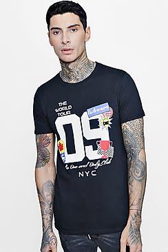 Boohoo Moto Badge Print T-shirt