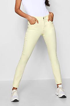 Boohoo Amy Lemon Denim Skinny Jeans