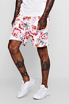 Boohoo Floral Printed Mid Length Shorts Co-ord