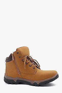 Boohoo Faux Leather Hiker Boot