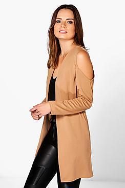 Boohoo Olivia Cold Shoulder Duster