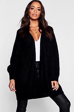 Boohoo Chunky Fisherman Knit Raglan Sleeve Cardigan