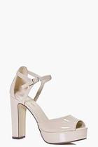 Boohoo Mia Peeptoe Platform Cut Work Ankle Heel