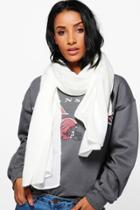 Boohoo Ivy Fine Knit Supersoft Oversize Scarf Cream