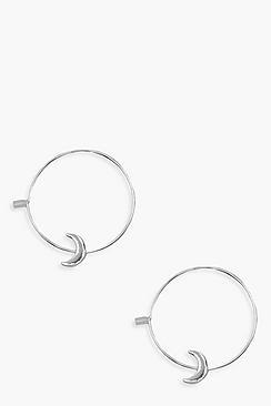 Boohoo Moon Charm Hoop
