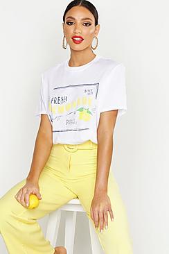 Boohoo Lemonade Slogan T-shirt