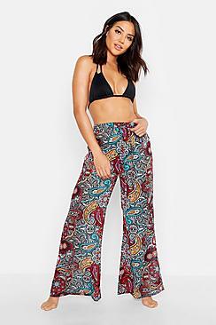 Boohoo Globe Paisley Beach Trousers