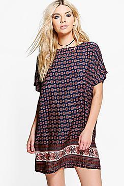 Boohoo Immie Cap Sleeved Shift Dress