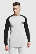 Boohoo Longline Muscle Fit Contrast Long Sleeve Tee