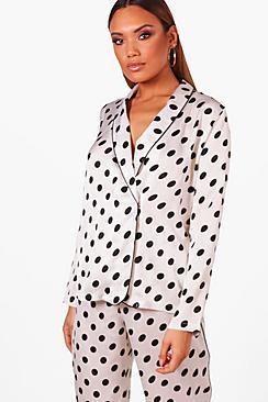 Boohoo Polka Dot Print Blazer
