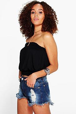 Boohoo Millie Shirred Tube Top