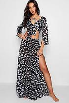 Boohoo Elsa Animal Tie Front Beach Co-ord