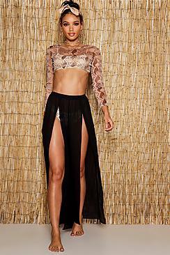 Boohoo Split Leg Beach Trousers