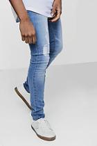 Boohoo Spray On Skinny Fit Distressed Denim Jeans