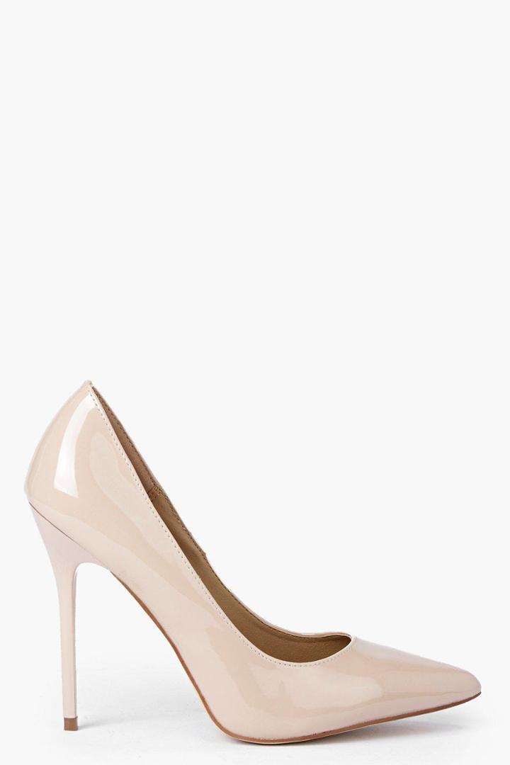Boohoo Matilda Patent Court Heels Nude