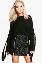 Boohoo Lauren Tie Sleeve T-shirt