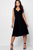 Boohoo Josie Sweetheart Plunge Tie Waist Midi Dress