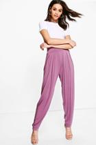 Boohoo India Pleat Front Jersey Hareem Trouser Mauve