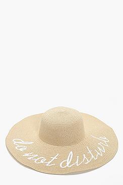 Boohoo Amber Do Not Disturb Straw Summer Hat