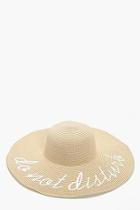Boohoo Amber Do Not Disturb Straw Summer Hat