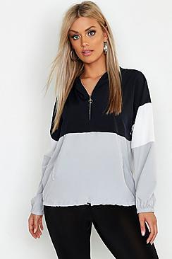Boohoo Plus Zip Overhead Windbreaker