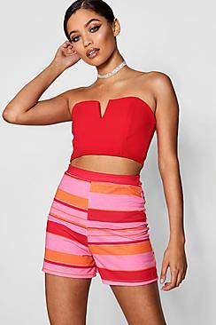 Boohoo Danni Striped Flippy Shorts