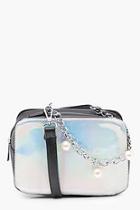 Boohoo Vi Holographic Contrast Box Cross Body Bag