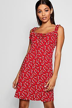 Boohoo Fi Frill Strap Detail Floral Sundress