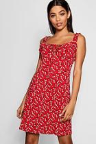 Boohoo Fi Frill Strap Detail Floral Sundress