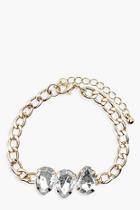 Boohoo Diamante Gem Trim Chain Bracelet