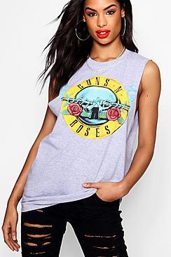 Boohoo Sophie Guns + Roses Vest