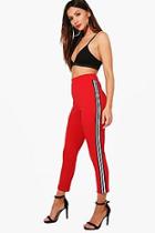 Boohoo Petite Rebecca Sports Tape Crepe Trouser