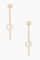 Boohoo Circle Drop & Double Chain Earring