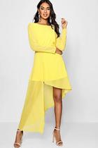Boohoo Boutique Chiffon Drape Fitted Dress
