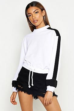 Boohoo Colour Block Print Sweat