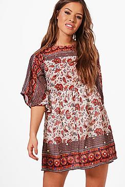 Boohoo Petite Boutique Charlotte Sequin Printed Mini Dress