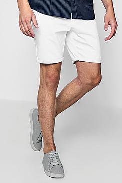 Boohoo Mid Length Chino Short In White
