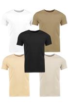Boohoo 5 Pack Muscle Fit Crew Neck T Shirts Multi