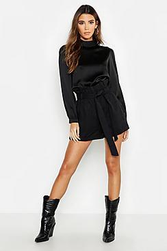 Boohoo Safari Roll Hem Bermuda Shorts